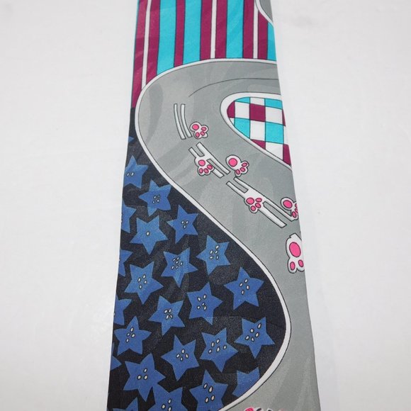 VTG 1993 The Pink Panther Race Car Track Oscardo Necktie Tie 90s - Picture 3 of 9
